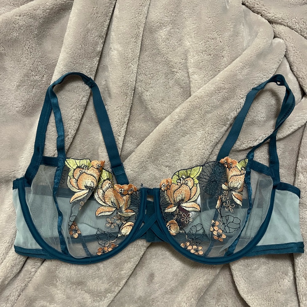 Adore Me Embroidered Floral Bra